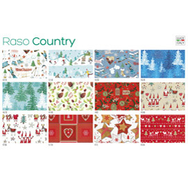 Scatola 100fg carta regalo Raso Country Natale 70X100cm Rex Sadoch