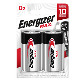 Blister 2 pile torcia D - Energizer Max