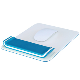 Mousepad con poggiapolsi Ergo WOW bianco/blu - Leitz