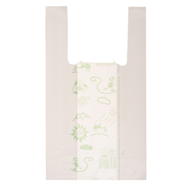 Scatola 500 Shoppers bianchi MINI 17µ 22x40CM 6,5+6,5cm Mater-Bi