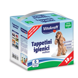 Confezione da 10 tappetini igienici multiuso 60x90cm per cani gatti