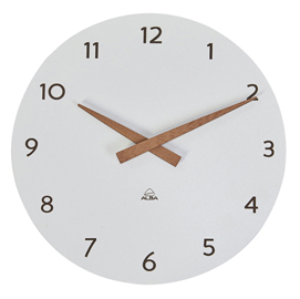 Orologio da parete Ø30cm bianco/legno HorMilena Alba