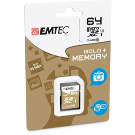 SDXC EMTEC 64GB CLASS 10 GOLD +