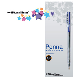 SCATOLA 20 PENNE SFERA SCATTO BLU 1.0mm STARLINE