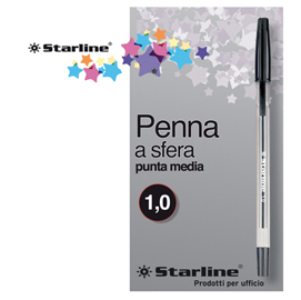 SCATOLA 50 PENNA SFERA NERO P.MEDIA 1.0MM STARLINE