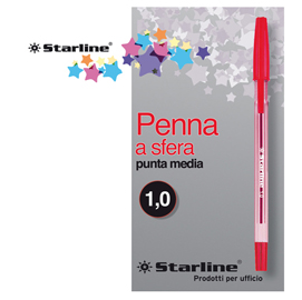 SCATOLA 50 PENNA SFERA ROSSO P.MEDIA 1.0MM STARLINE