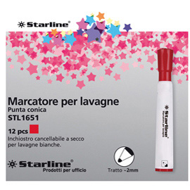 Marcatore per lavagne punta tonda 2mm rosso Starline