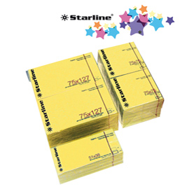 BLOCCHETTO BIGLIETTI ADESIVI GIALLO 50X40mm 100fg 70gr Starline