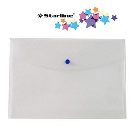 BUSTA CON BOTTONE 22x30cm TRASPARENTE Starline