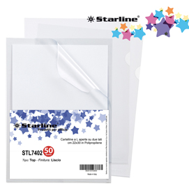 50 Cartelline a L 22x30cm Liscio Top Starline