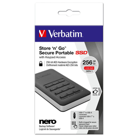 SSD Store 'n' Go Portable con tastierino numerico 256 GB USB 3.1