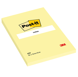 BLOCCO 100fg Post-it® Giallo Canary™ 102x152mm 659