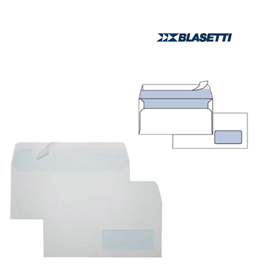 500 BUSTE BIANCHE 110X230MM 90GR C/FINESTRA SUPERSTRIP BLASETTI