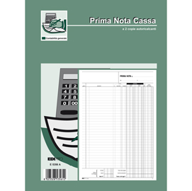BLOCCO PRIMA NOTA CASSA ENTRATE/USCITE/IVA 50/50 FOGLI AUTORIC. 31X21 E5356A