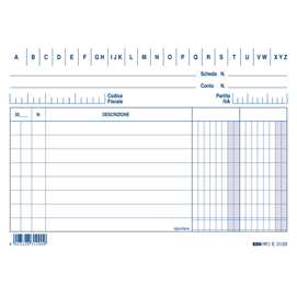 100 SCHEDE 2 COLONNE ORIZZONTALE 10.5X15CM E3129BL EDIPRO