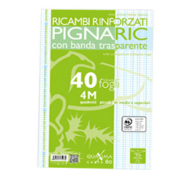 RICAMBI FORATI RINFORZATI A4 4MM 40FG 80GR PIGNARIC