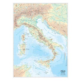 CARTA GEOGRAFICA SCOLASTICA MURALE ITALIA BELLETTI