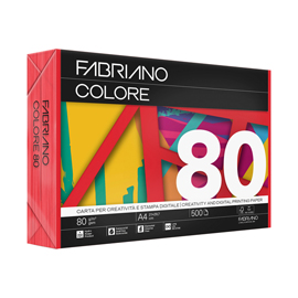CARTA COPY TINTA A4 80GR 500FG COL.FORTI ROSSO