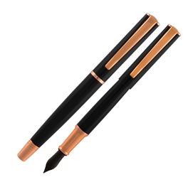 PENNA STILOGRAFICA IMPRESSA™ NERO-ROSEGOLD punta M MONTEVERDE