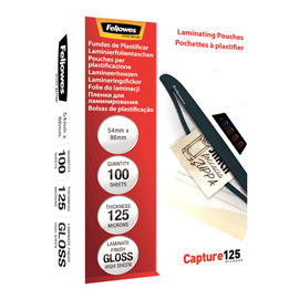 Scatola 100 pouches CAPTURE125 125mic 65x95mm Fellowes