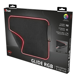 Tappetino mouse con illuminazione RGB e 4 porte USB GXT 765 GLIDE-FLEX Trust