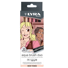 Astuccio 6 pennarelli Aqua Brush Duo skin tones Lyra