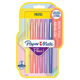 Blister 6 pennarelli Flair Nylon colori assortiti Pastel Papermate