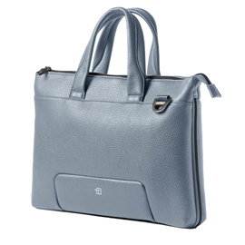 Borsa c/manici espandibile GateTrended ecopelle dim.41x30x7cm azzurro InTempo