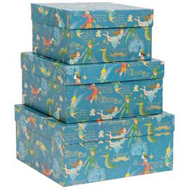 Set 3 scatole regalo medi fantasia Peter Pan dimensioni assortite Kartos