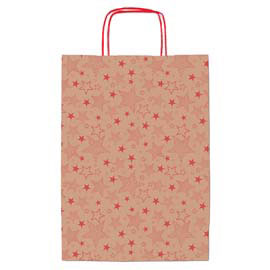 Shopper natale stelline rosse 26x12x36cm Sadoch