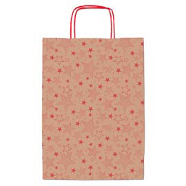 Shopper natale stelline rosse 36x12x41cm Sadoch