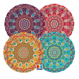 8 piatti Ø25cm Mandala Big Party