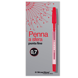 SCATOLA 50 PENNA SFERA ROSSO P.FINE 0.7MM STARLINE