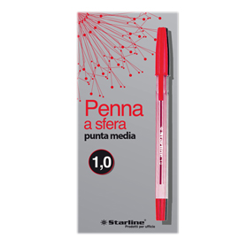 SCATOLA 50 PENNA SFERA ROSSO P.MEDIA 1.0MM STARLINE