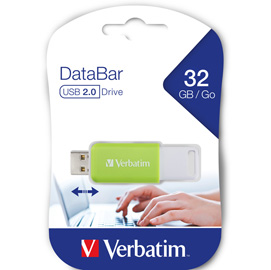 Verbatim V DataBar USB 2.0 Drive Verde 32GB