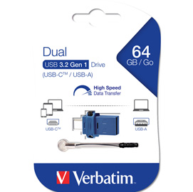 Verbatim USB Drive 3.0 Store ´N´ GO Dual Drive 3.0 / USB C 64GB